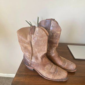 Justin Distressed Brown Leather Boots Men's size 8